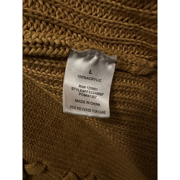 PINQUE L Cardigan long sleeve goldenrod mustard sweater, Large - Picture 6 of 11